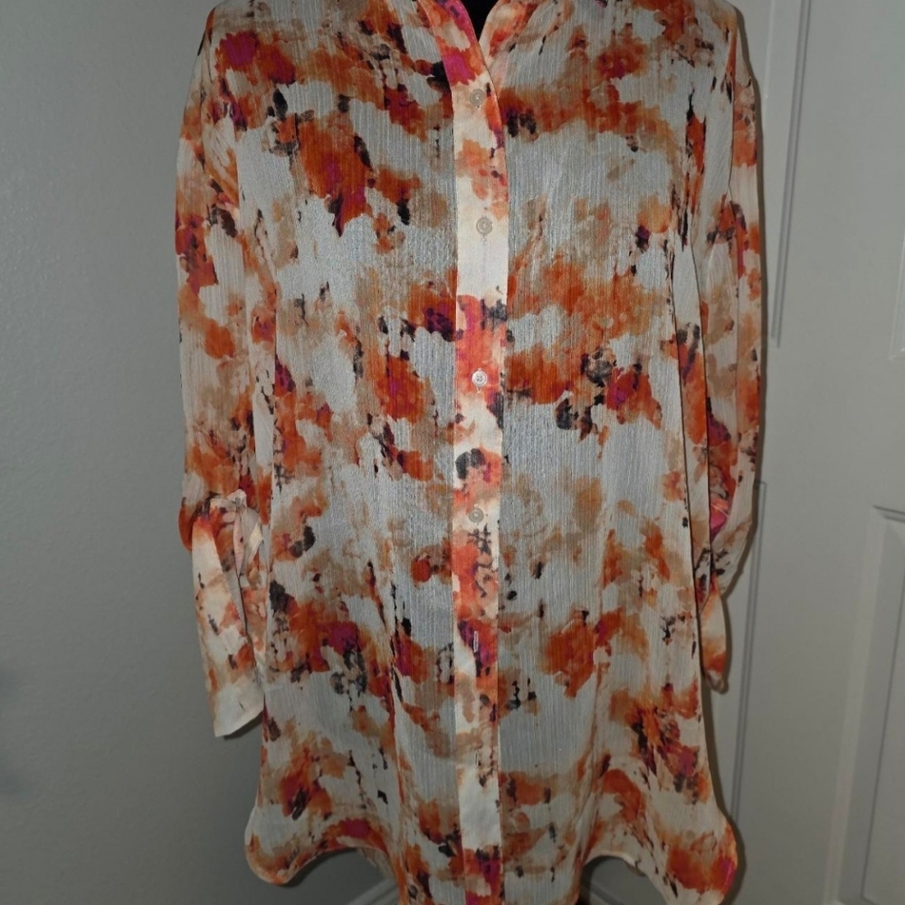 DKNY Multicolor Floral Top